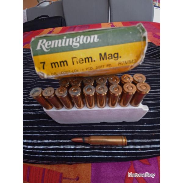 Balles Remington anciennes 7mm Mag boite de 17 units