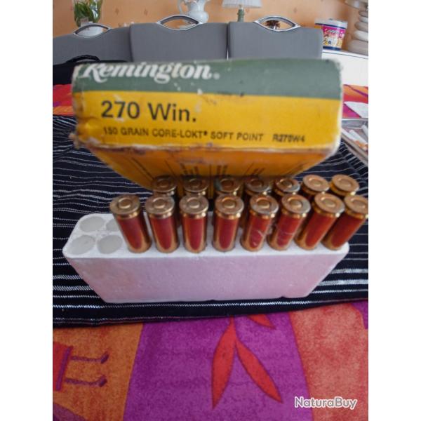 Balles Remington anciennes 270 win boite de 15 units