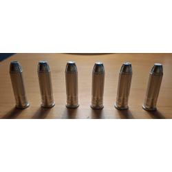 Douilles inox amortissantes de manipulation lot de 6 pour 357 magnum et 38 SP