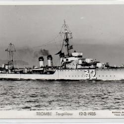 CPA - Marine Militaire - TROMBE - Torpilleur 12-2-1935 N°1058