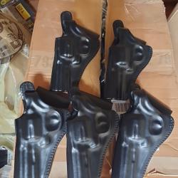 Lot de 5 holsters revolver gaucher 4 pouces neuf vega holster cuir