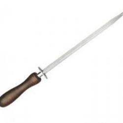 Fusil de ménage Fischer mèche ronde 23 cm, manche bois verni marron.