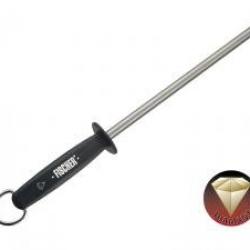 Fusil de ménage Fischer DIAMOND mèche ronde 23 cm diamant, manche noir.