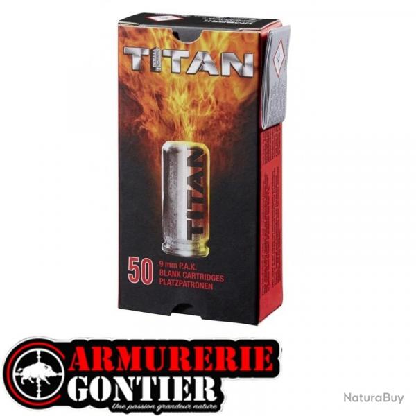 Bote de 50 cartouches PERFECTA cal. 9 mm PAK  blanc TITAN