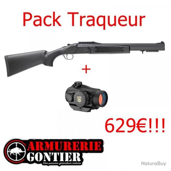 Pack fusil superpos integra slug synth. cal12 51cm plus point rouge Nikko Stirling Flash 1x30