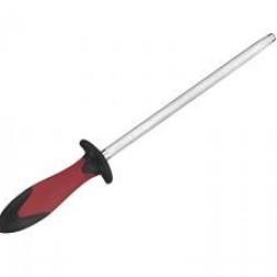 Fusil de ménage Fischer DESIGN mèche ronde 25 cm, manche rouge/noir.