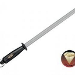 Fusil de boucher Fischer DIAMOND mèche ovale 27 cm diamant grain fin, manche noir.