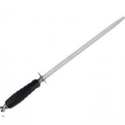 Fusil de boucher Fischer CLASSIC mèche ronde 30 cm, chrome dur, taillage fin, manche noir.