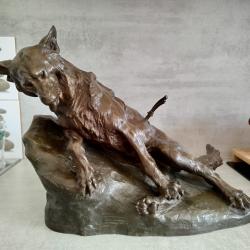 Sculpture en bronze Thomas Cartier "La Mort du Loup"