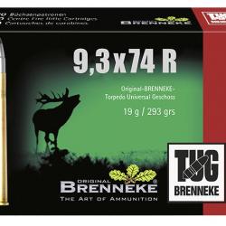 Munitions Brenneke TUG 9.3x74R 19g 293 grains par 20