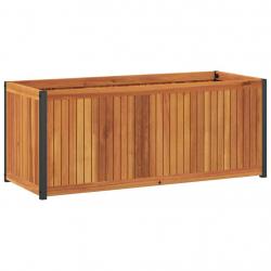 Jardinière bac lit surélevé plantes fleurs terrasse jardin 110 x 45 x 44 cm bois massif d'acacia et