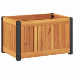 Jardinière bac lit surélevé plantes fleurs terrasse jardin 45 x 30 x 27,5 cm bois massif d'acacia e