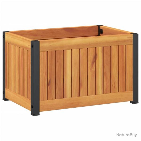 Jardinire bac lit surlev plantes fleurs terrasse jardin 45 x 30 x 27,5 cm bois massif d'acacia e