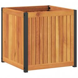 Jardinière bac lit surélevé plantes fleurs terrasse jardin 45 x 45 x 44 cm bois massif d'acacia et