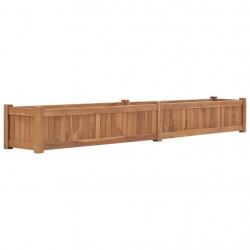 Jardinière bac lit surélevé plantes fleurs terrasse jardin 200 x 30 x 25 cm bois de teck solide mar