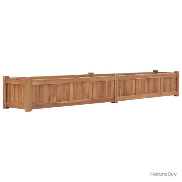 Jardinire bac lit surlev plantes fleurs terrasse jardin 200 x 30 x 25 cm bois de teck solide mar