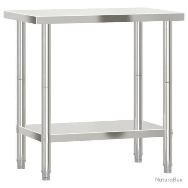 Table de travail de cuisine professionnelle 82,5 x 55 x 85 cm acier inoxydable 02_0045407