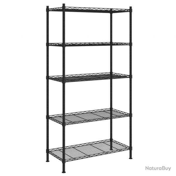 tagre de rangement 5 niveaux 90 x 35 x 180 cm 250 kg noir 02_0045694