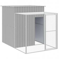 Poulailler enclos cage poules avec cour clair 165 x 251 x 181 cm acier galvanisé gris 02_0043964