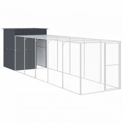 Poulailler enclos cage poules avec cour 165 x 659 x 181 cm acier galvanisé anthracite 02_0043954