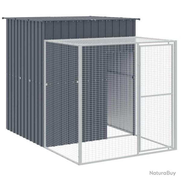Poulailler enclos cage poules avec cour 165 x 251 x 181 cm acier galvanis anthracite 02_0043952