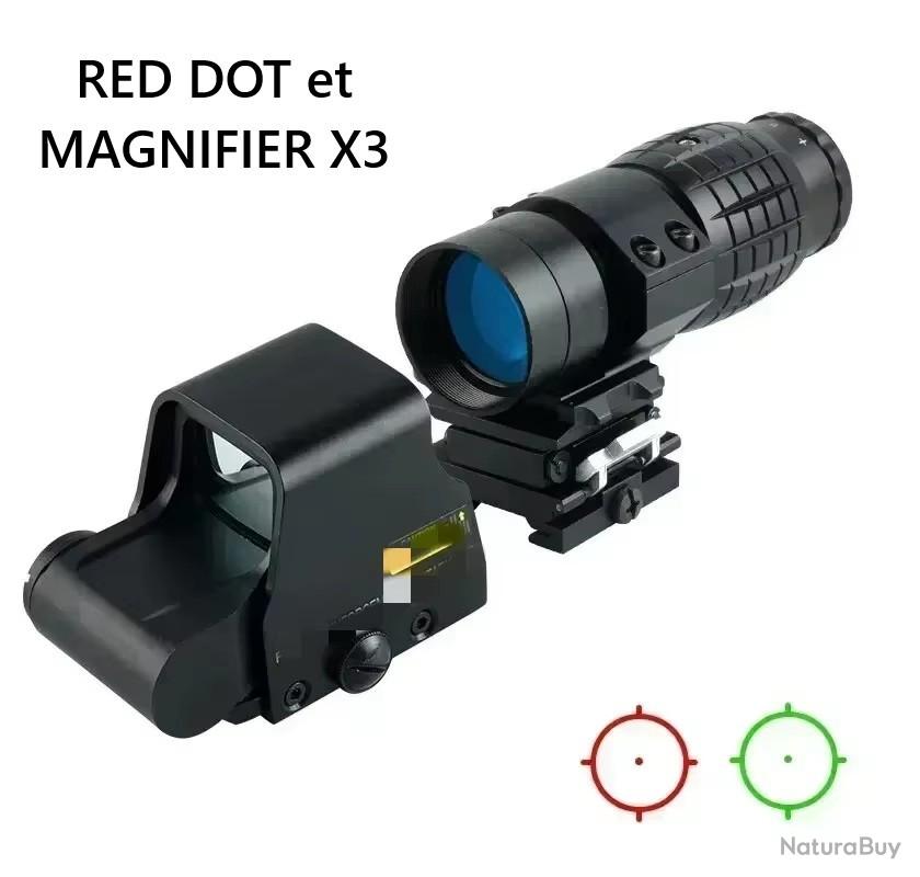 Micro red dot reflex point rouge pour rail picatinny avec platine pour