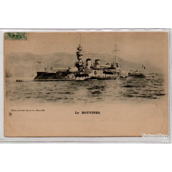 CPA - MARINE DE GUERRE - "LE BOUVINES" CUIRASSE GARDE-COTES N1080