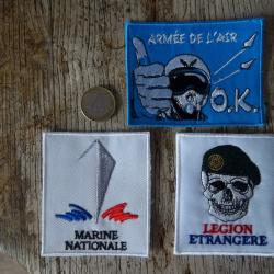 lot 3 écussons militaire légion étrangére ..marine ..armée air