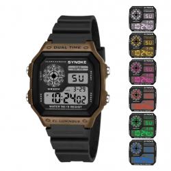 Montre Tactique Homme Marron Numérique Étanche Multifonction Sport Outdoor Randonnée Course Chasse