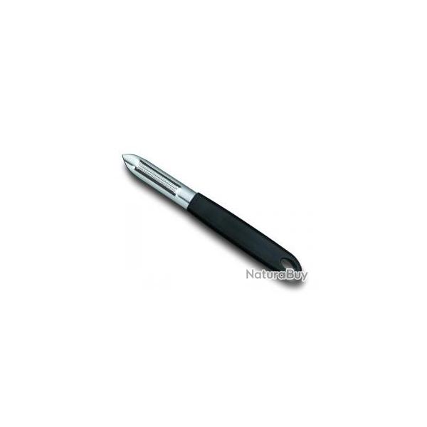 Eplucheur VICTORINOX, deux fentes,  dents, manche noir.