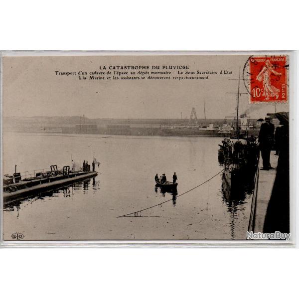 CPA -MARINE DE GUERRE - LA CATASTROPHE DU PLUVIOSE Transport d'un cadavre de l'pave au dpt N1088