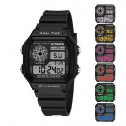 Montre Tactique Homme Noire Numérique Étanche Multifonction Sport Outdoor Rando Course Chasse Pêche