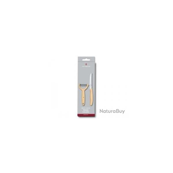 Set 2 pices Victorinox manche orange pastel couteau de table + ple-tomates