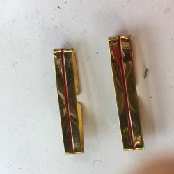 2 galon d epaule metal doré ,adjudant chef