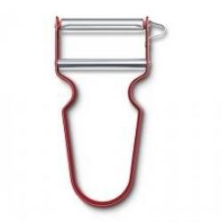 Rasoir à légumes VICTORINOX « REX », manche 11 cm aluminium anodisé rouge, lame lisse acier inox.