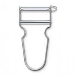 Rasoir à légumes VICTORINOX « STAR », tout inox, manche 11 cm, lame lisse.