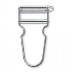 Rasoir à légumes VICTORINOX « STAR », tout inox, manche 11 cm, lame micro-dentée.