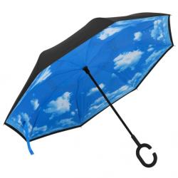 Parapluie poignée en C noir 108 cm tissu 190T PG métal fibre de verre design pratique polyvalent