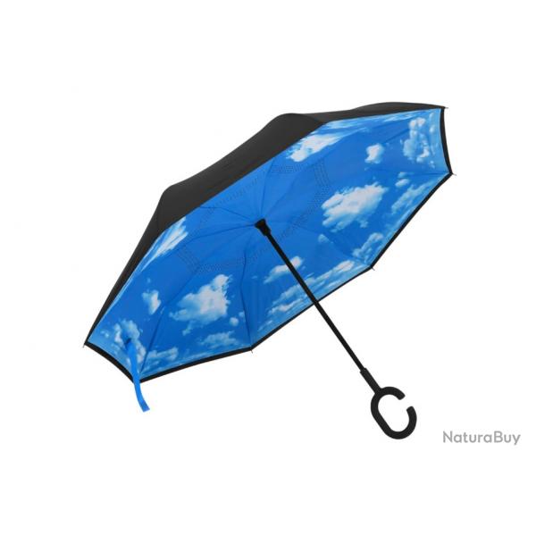 Parapluie poigne en C noir 108 cm tissu 190T PG mtal fibre de verre design pratique polyvalent
