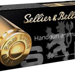 Munitions SELLIER BELLOT cal.9x19 JHP 115gr 7.5g PAR 50