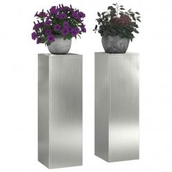 Supports de Plantes Extérieurs Pilier 2 pcs 24x24x75 cm Acier Galvanisé