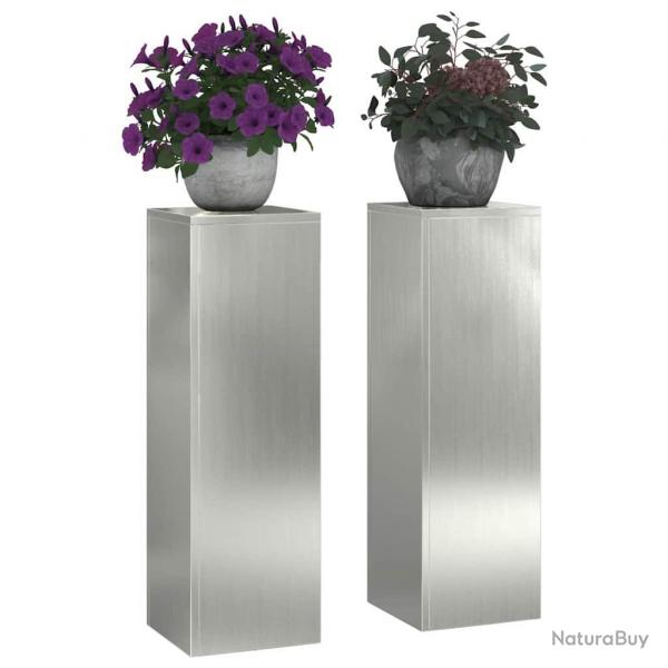 Supports de Plantes Extrieurs Pilier 2 pcs 24x24x75 cm Acier Galvanis