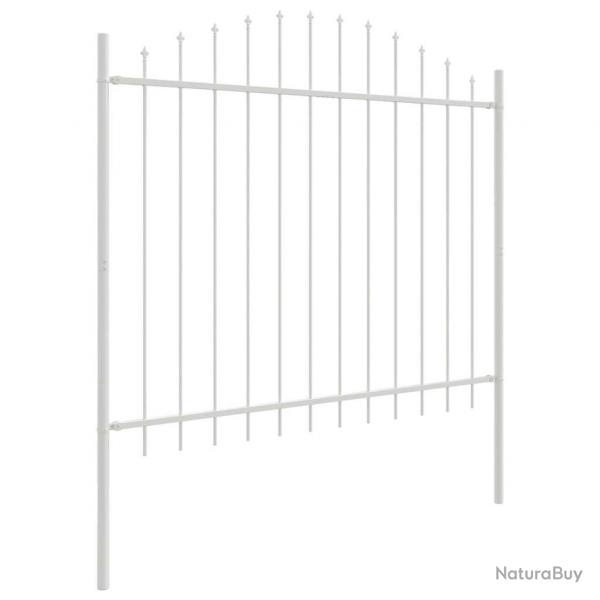 Clture de jardin blanche, 6,8x1,25 m, en acier