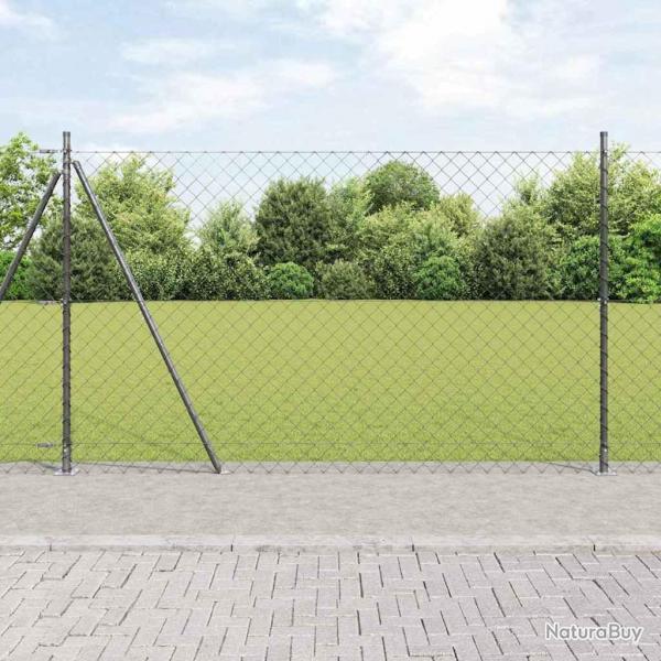 Jeu de Poteaux de Clture Argent 25 x 1.5 m Acier galvanis