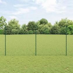 Set de Clôture de Jardin Set de 2 Vert Métal 25x1,5 m Durable
