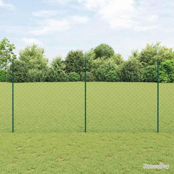Set de Clture de Jardin Set de 2 Vert Mtal 25x1,5 m Durable
