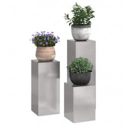 Supports de plantes d'extérieur Pillar 3 pcs Acier inoxydable