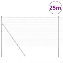 Ensemble de Poteaux de Clôture de 25 m Set de 2 Acier Galvanisé