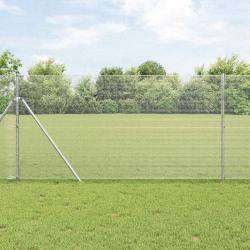 Clôture en fil soudé avec 13 poteaux 1x25 m en acier galvanisé