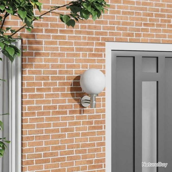 Applique murale extrieure avec capteur argent acier inoxydable IP44